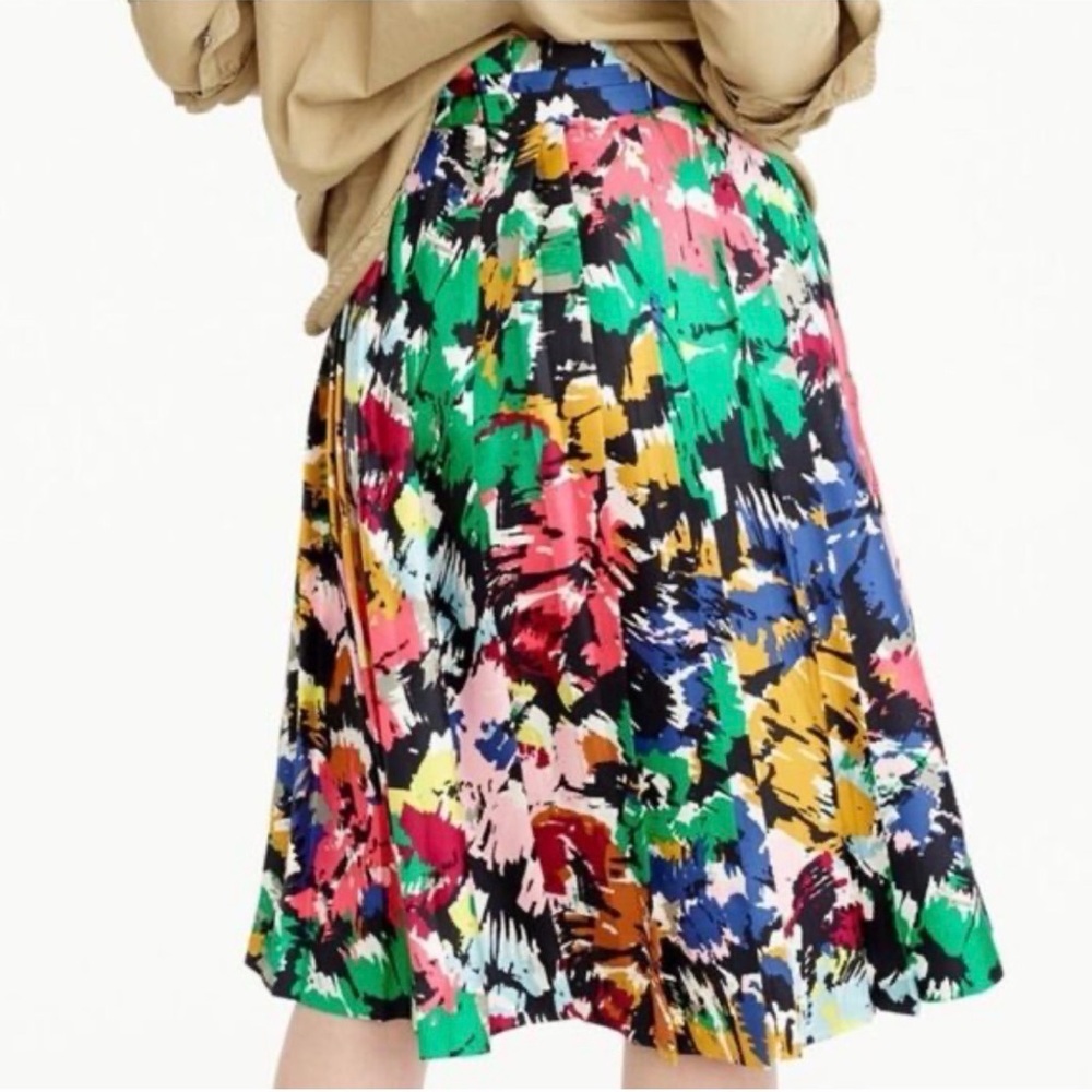 J.Crew Collection 100% Silk Pleated Skirt Size00